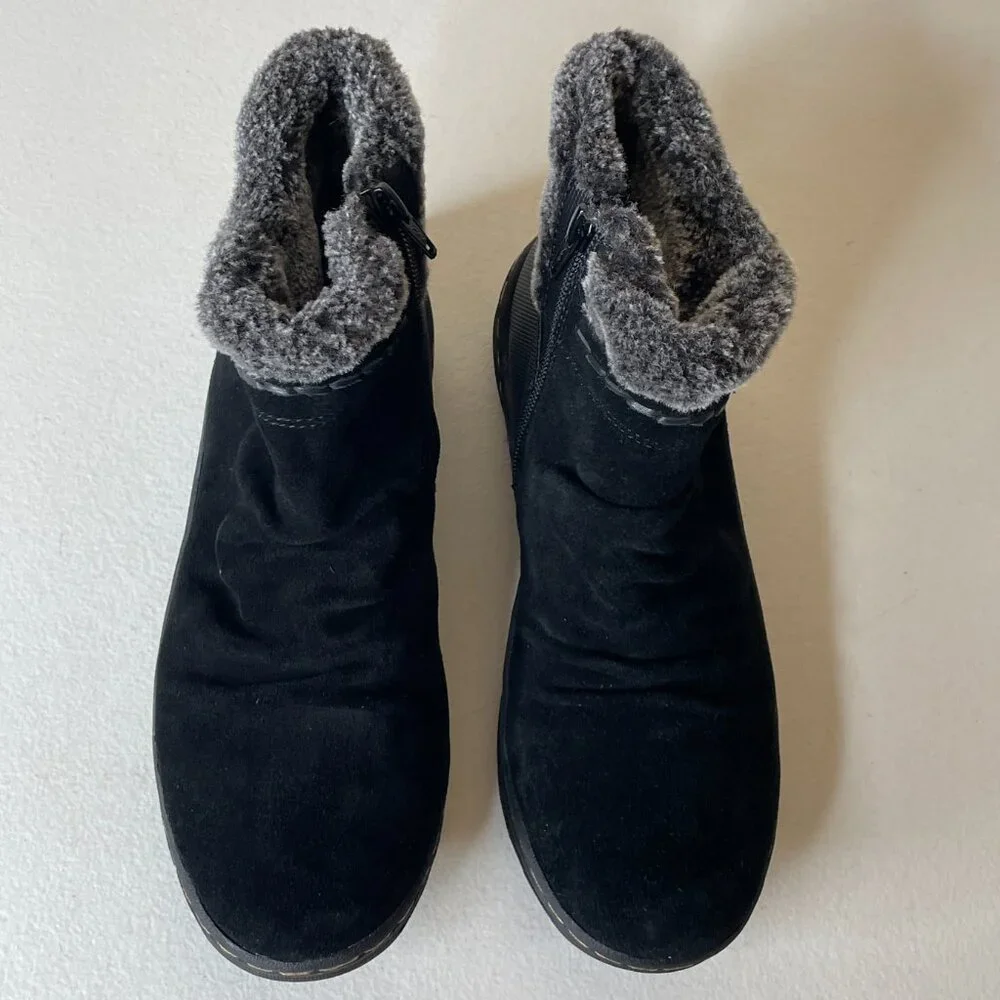 Baretraps Alick Black Slouchy Suede Winter Booties Size 6.5